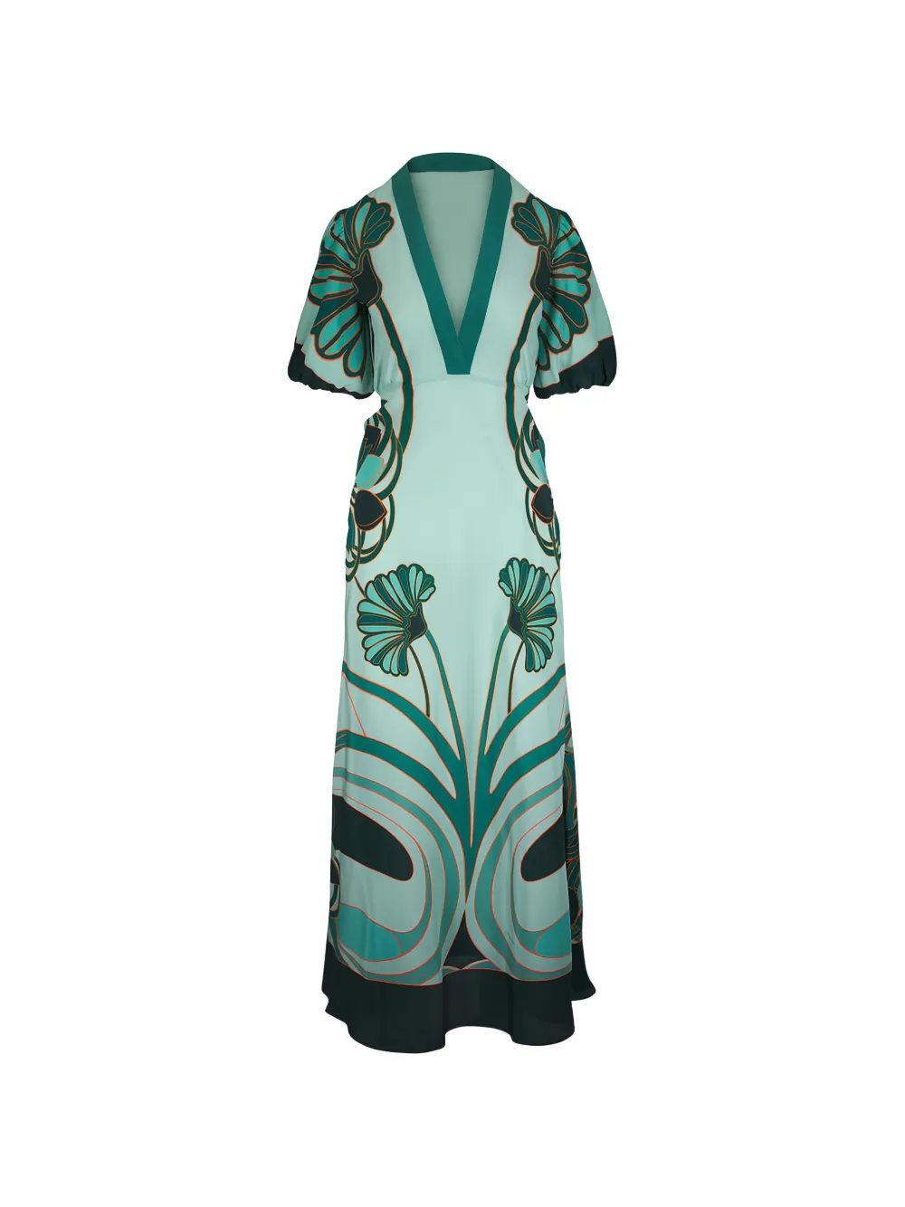 La DoubleJ Marlene floral-print silk maxi dress - Verde