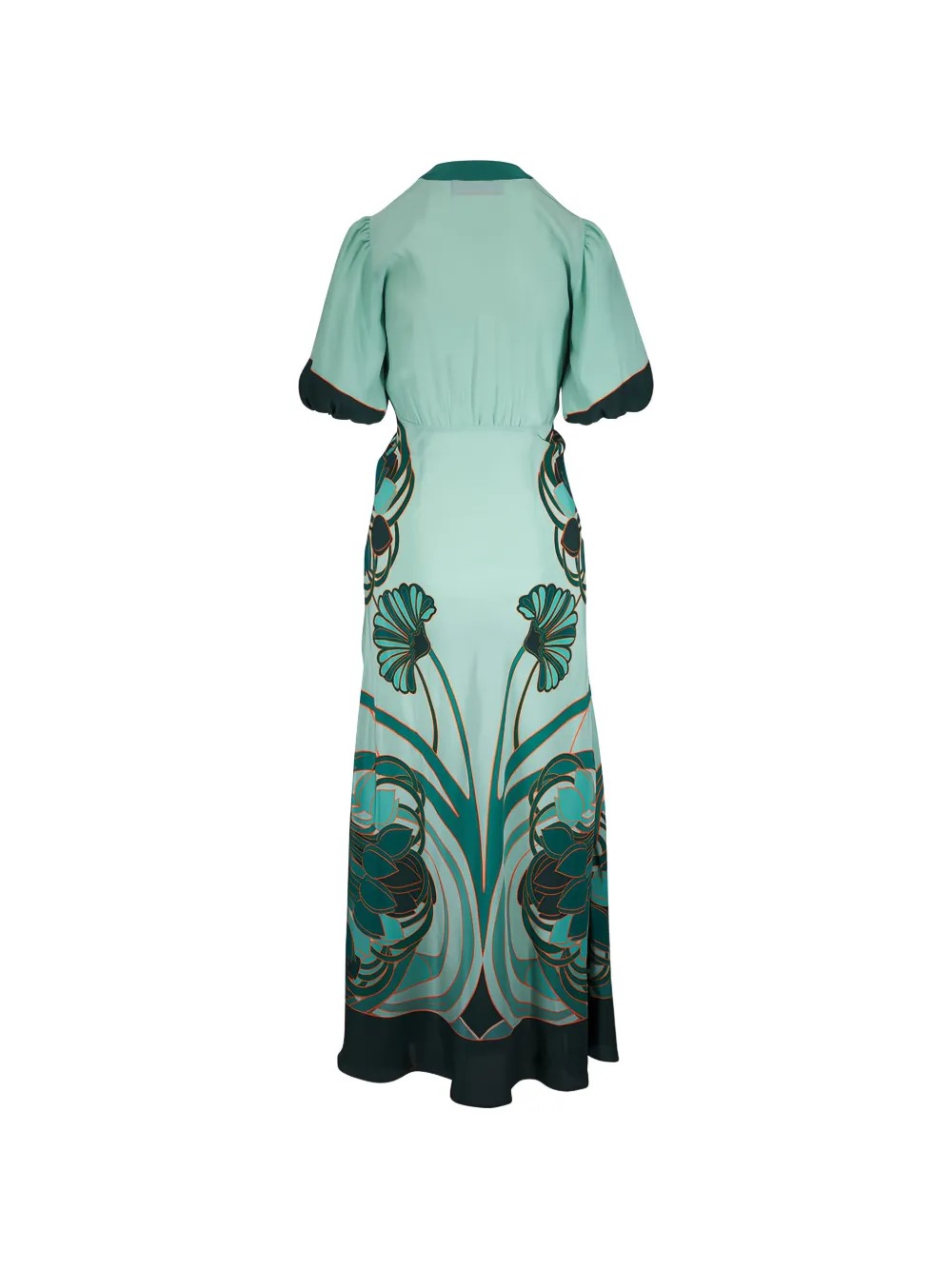 La DoubleJ Marlene zijden maxi-jurk met bloemenprint Groen