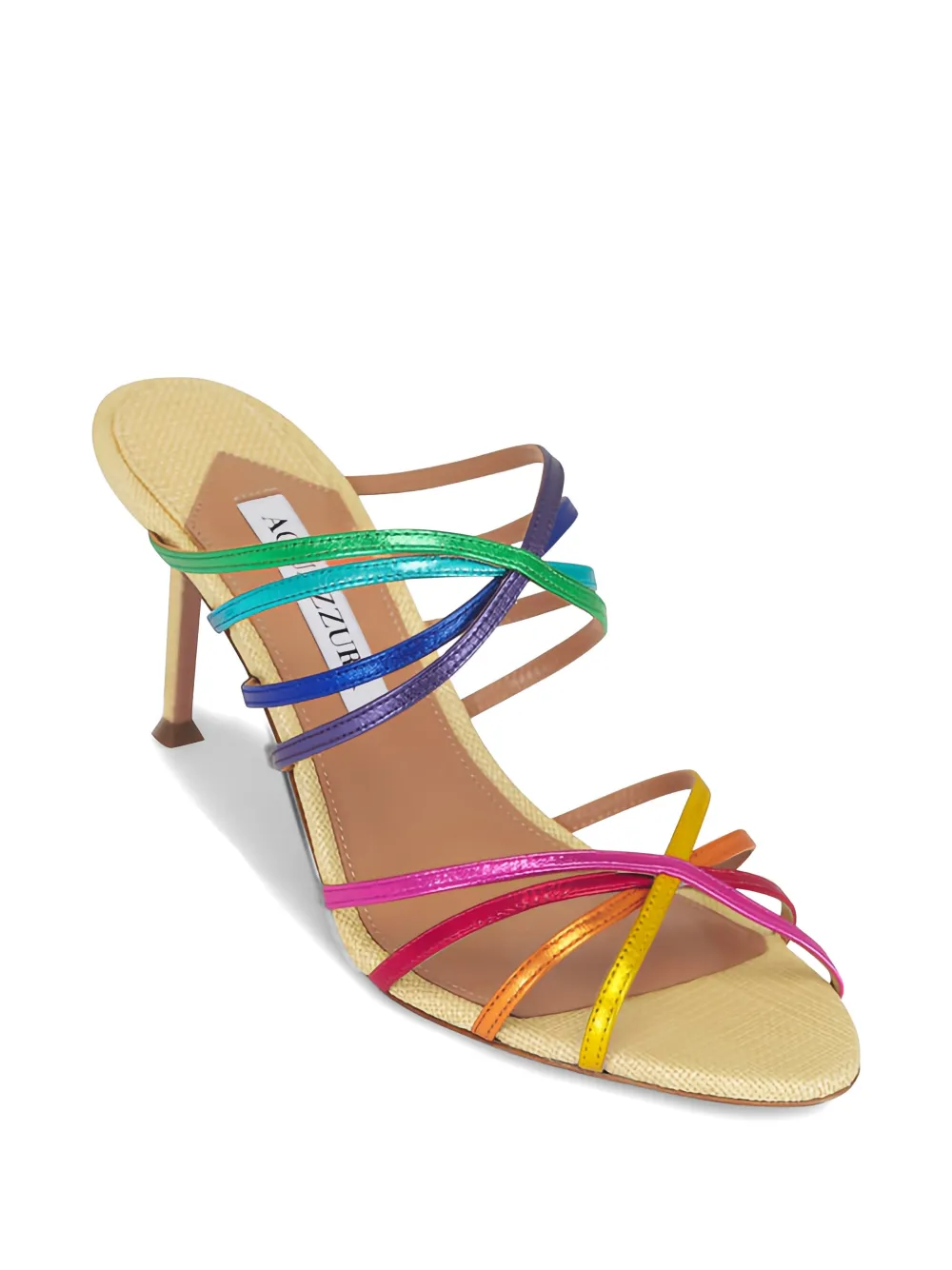 Aquazzura Tell Me metallic strappy sandals Geel