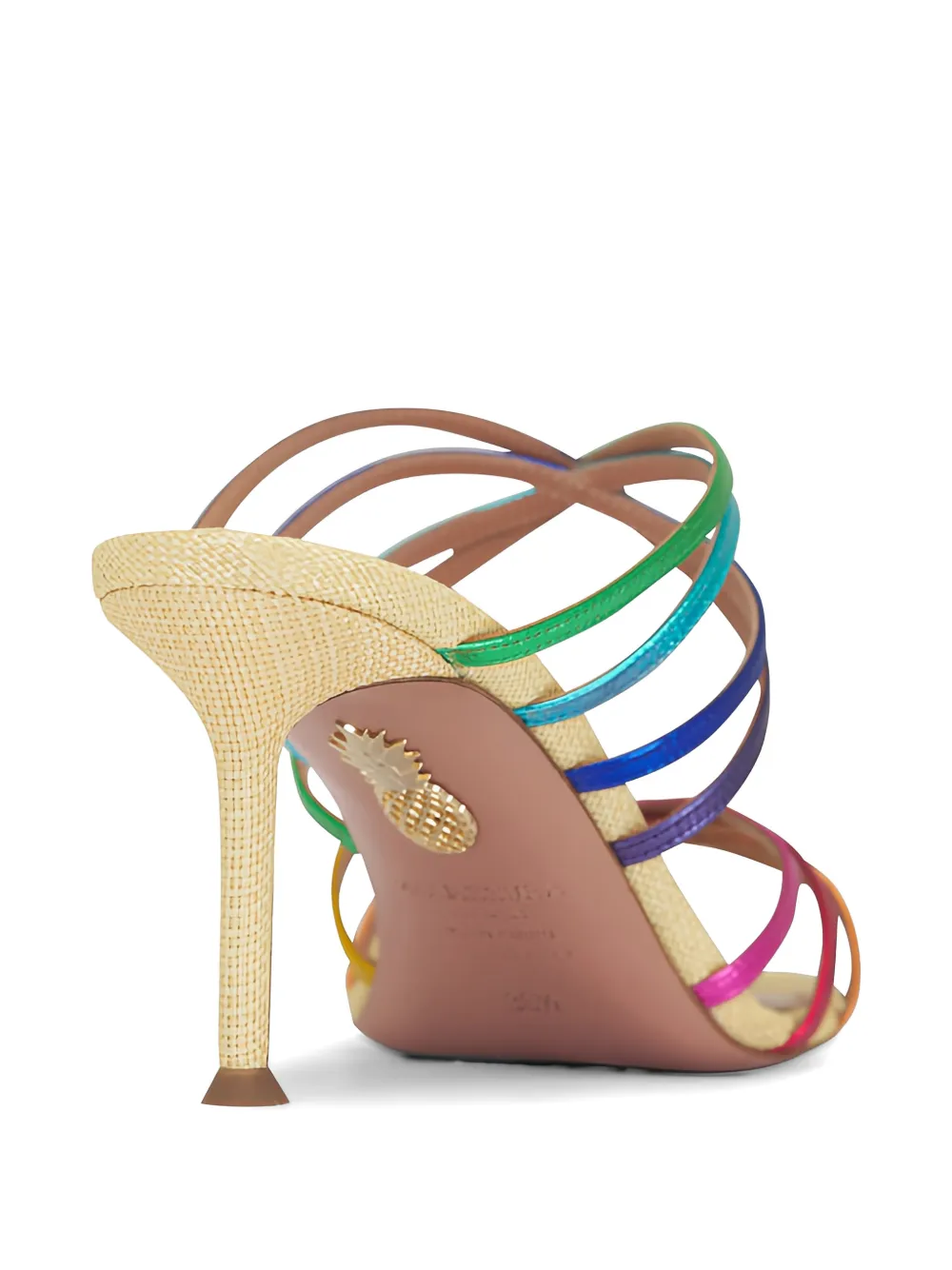 Aquazzura Tell Me metallic strappy sandals Geel