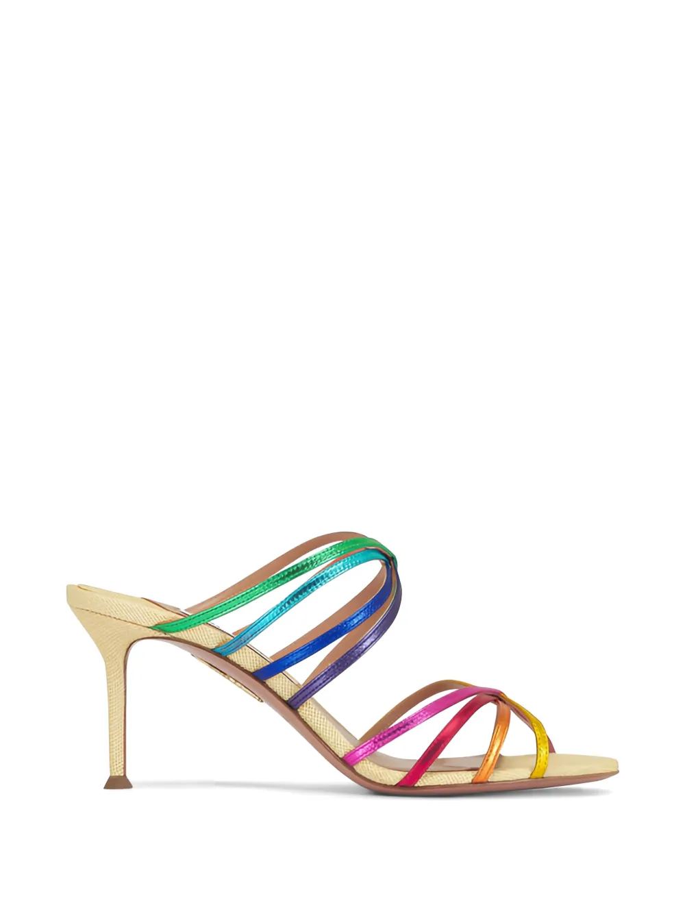 Aquazzura Tell Me metallic strappy sandals Geel