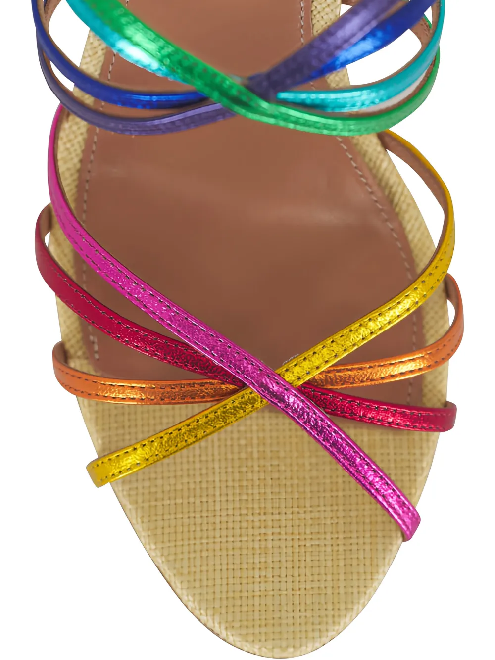 Aquazzura Tell Me metallic strappy sandals Geel
