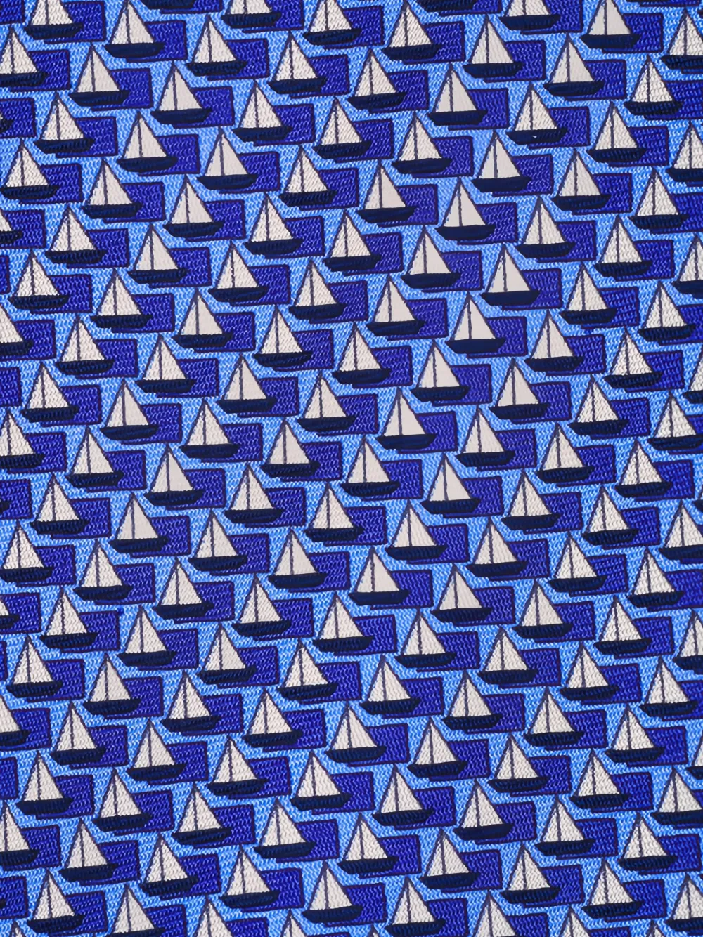Zegna Zijden stropdas met zeilbootprint Blauw
