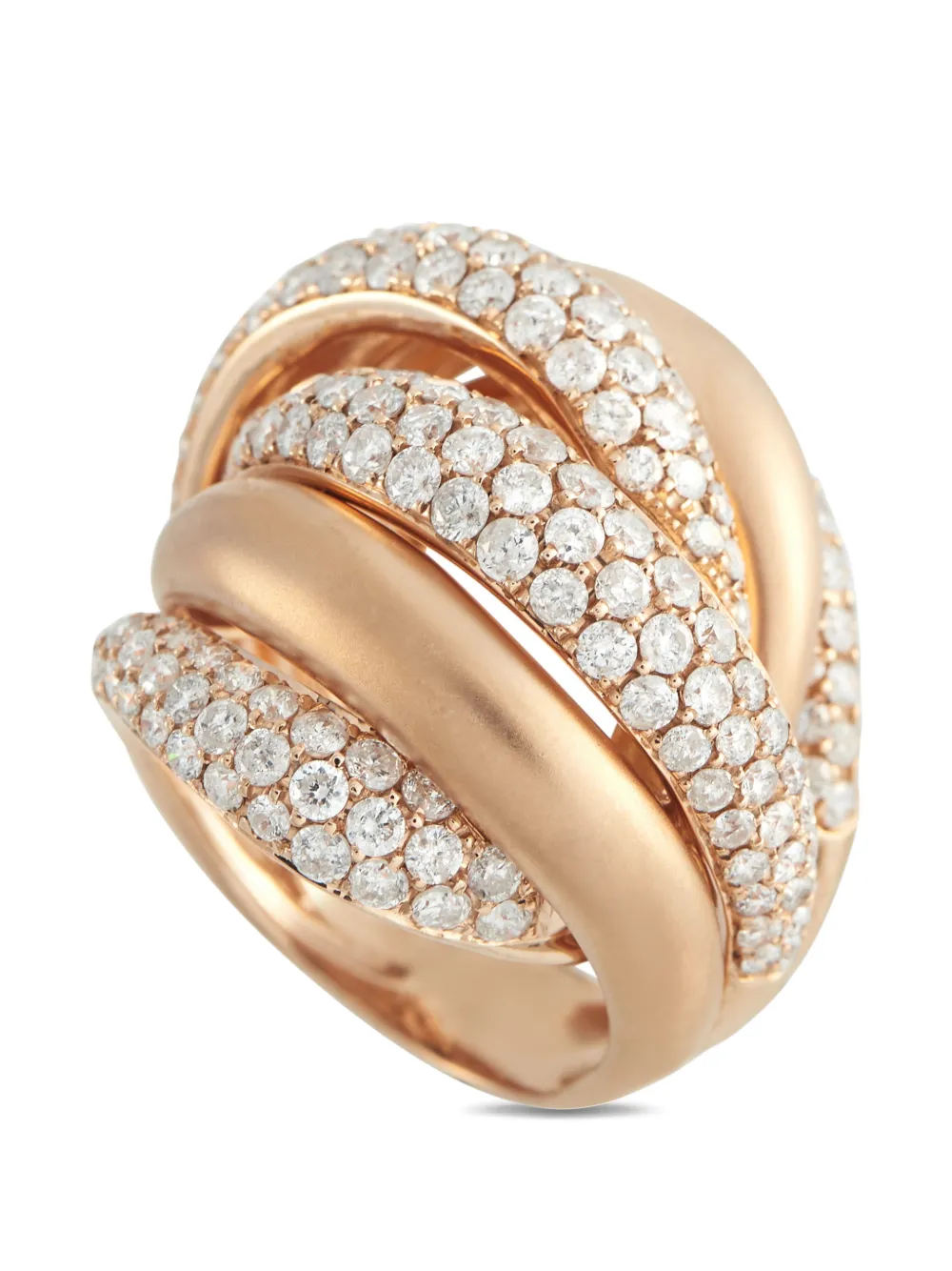 LB Exclusive diamond curved ring - Rosa