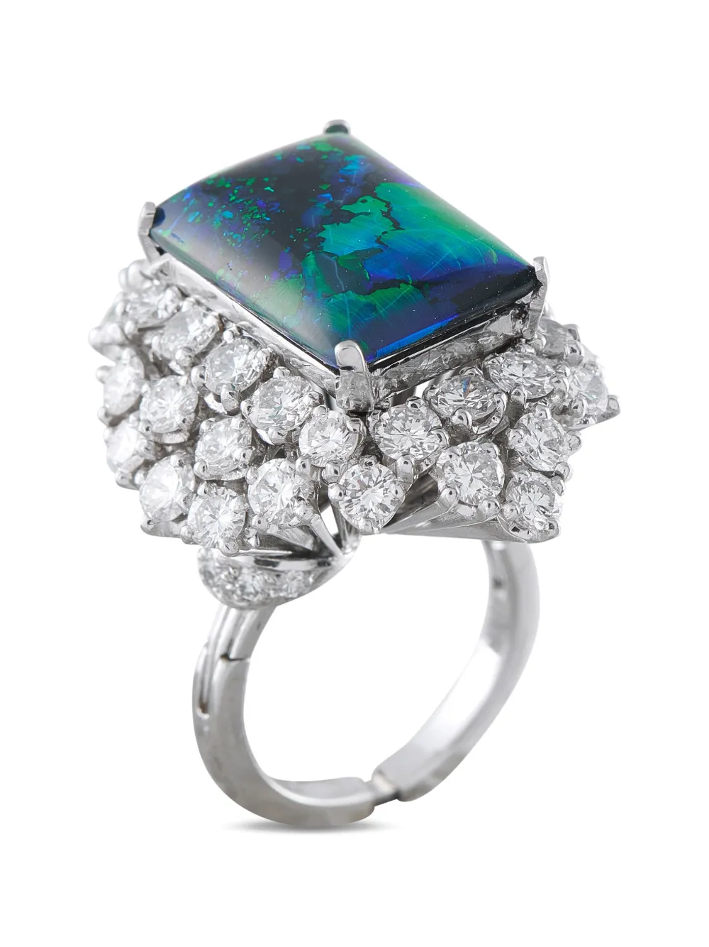LB Exclusive black opal and diamond ring - Argento