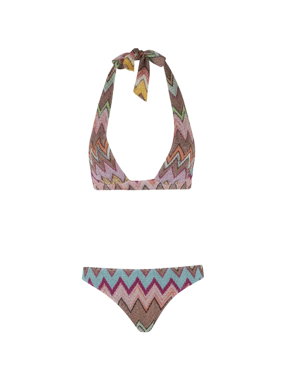 Missoni chevron-knit lamé bikini - Rosa