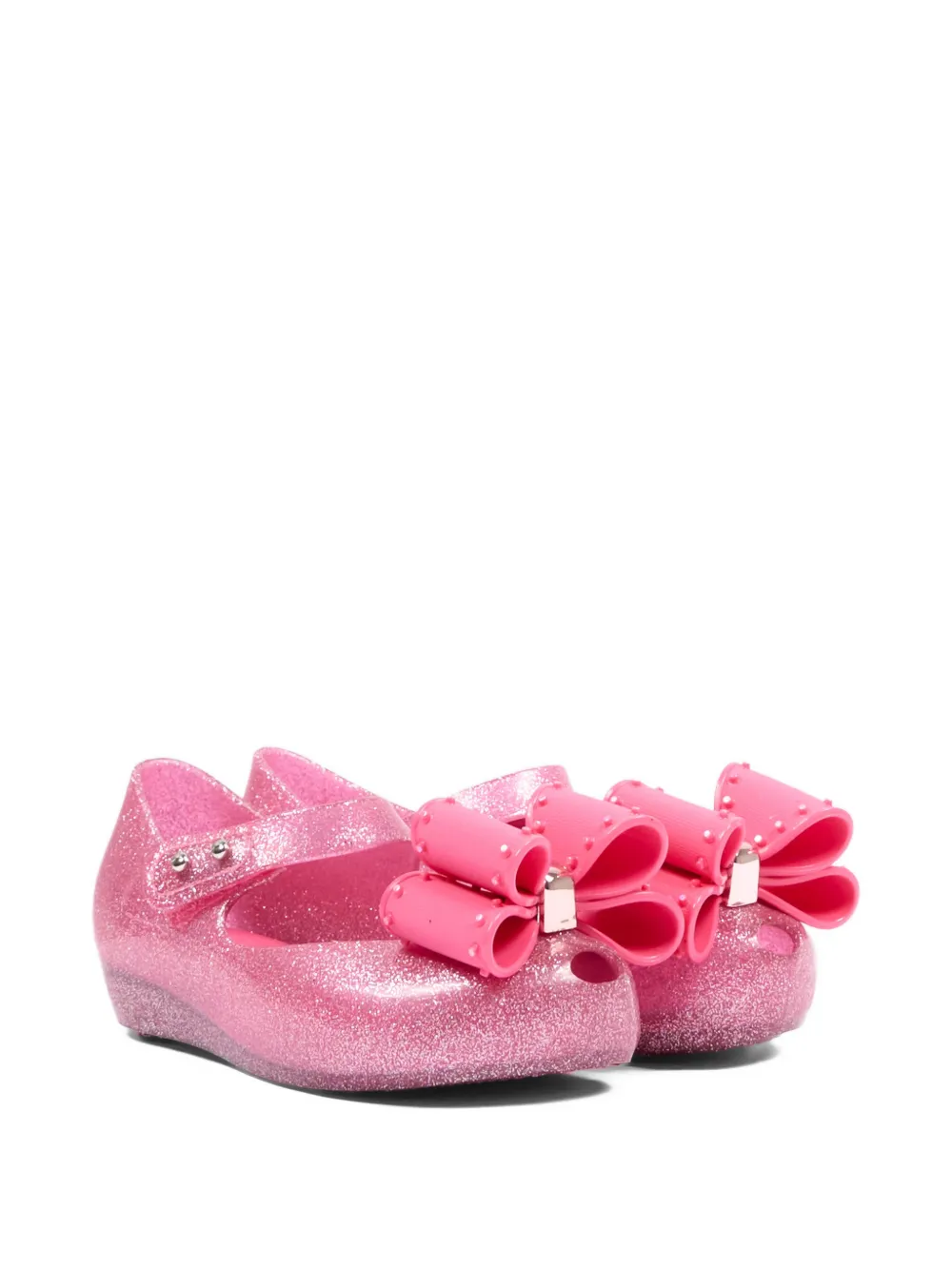 Mini Melissa Ultragirl Classic Bow glitter bow-detail ballet flats - Rosa