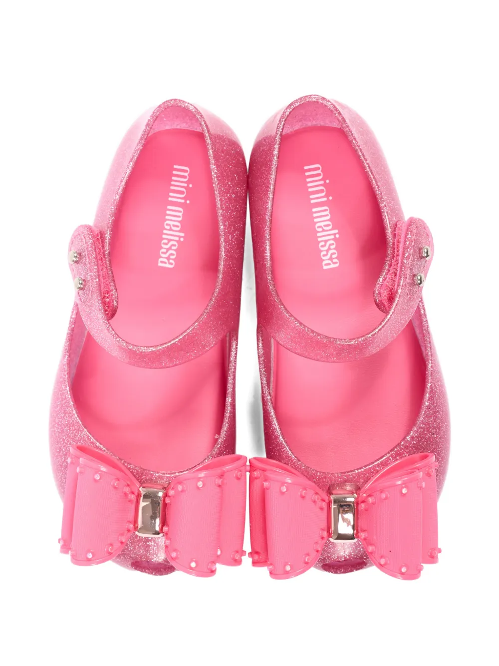 Mini Melissa Ultragirl Classic Bow glitter bow-detail ballet flats Roze