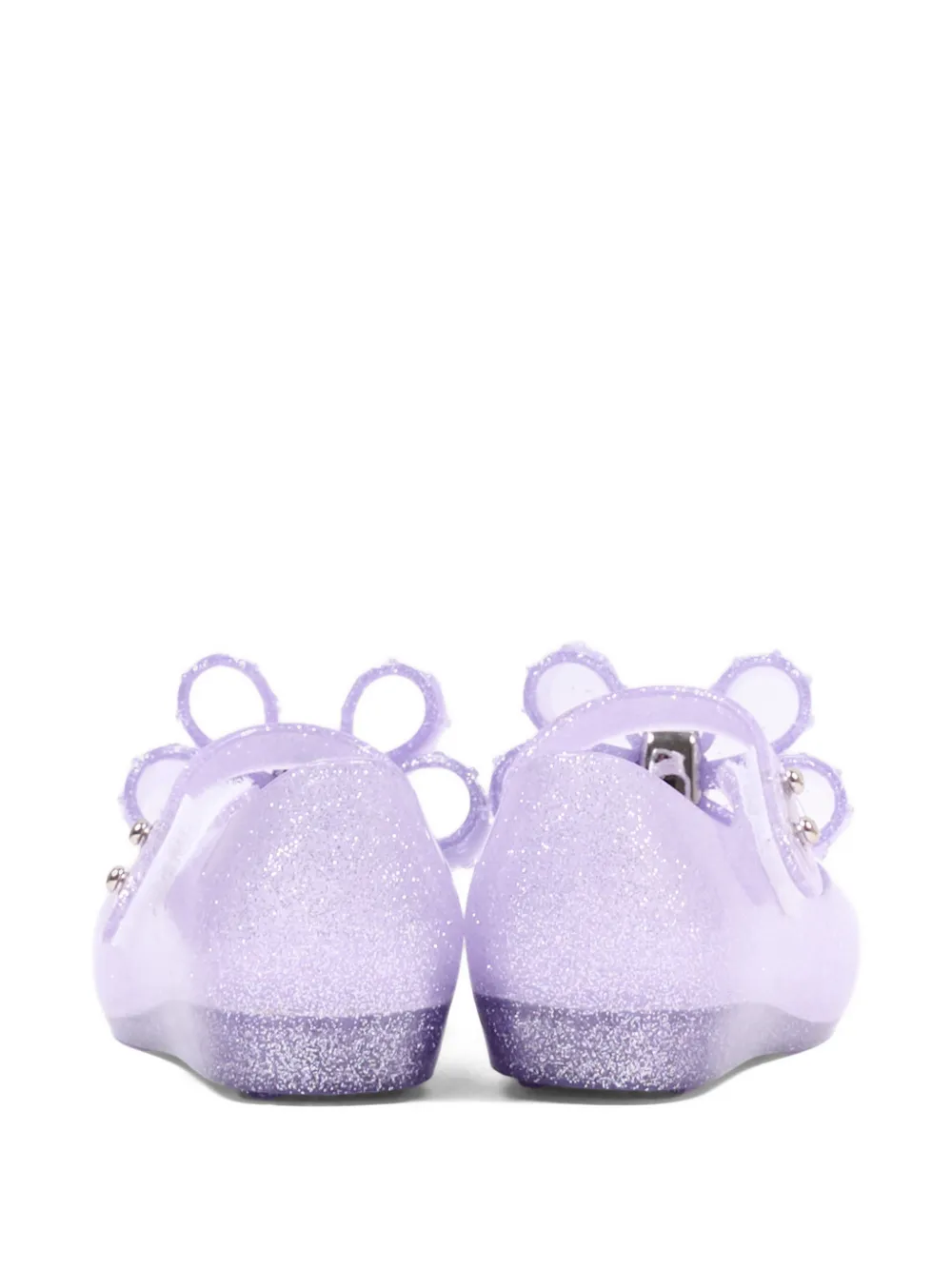 Mini Melissa Ultragirl Classic Bow glitter-effect bow-detail ballet flats Paars