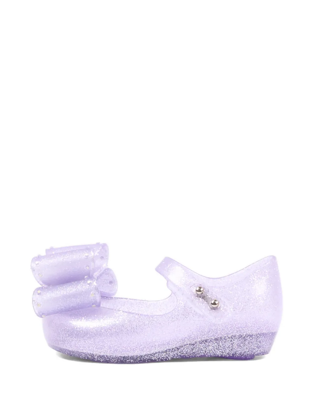 Mini Melissa Ultragirl Classic Bow glitter-effect bow-detail ballet flats Paars