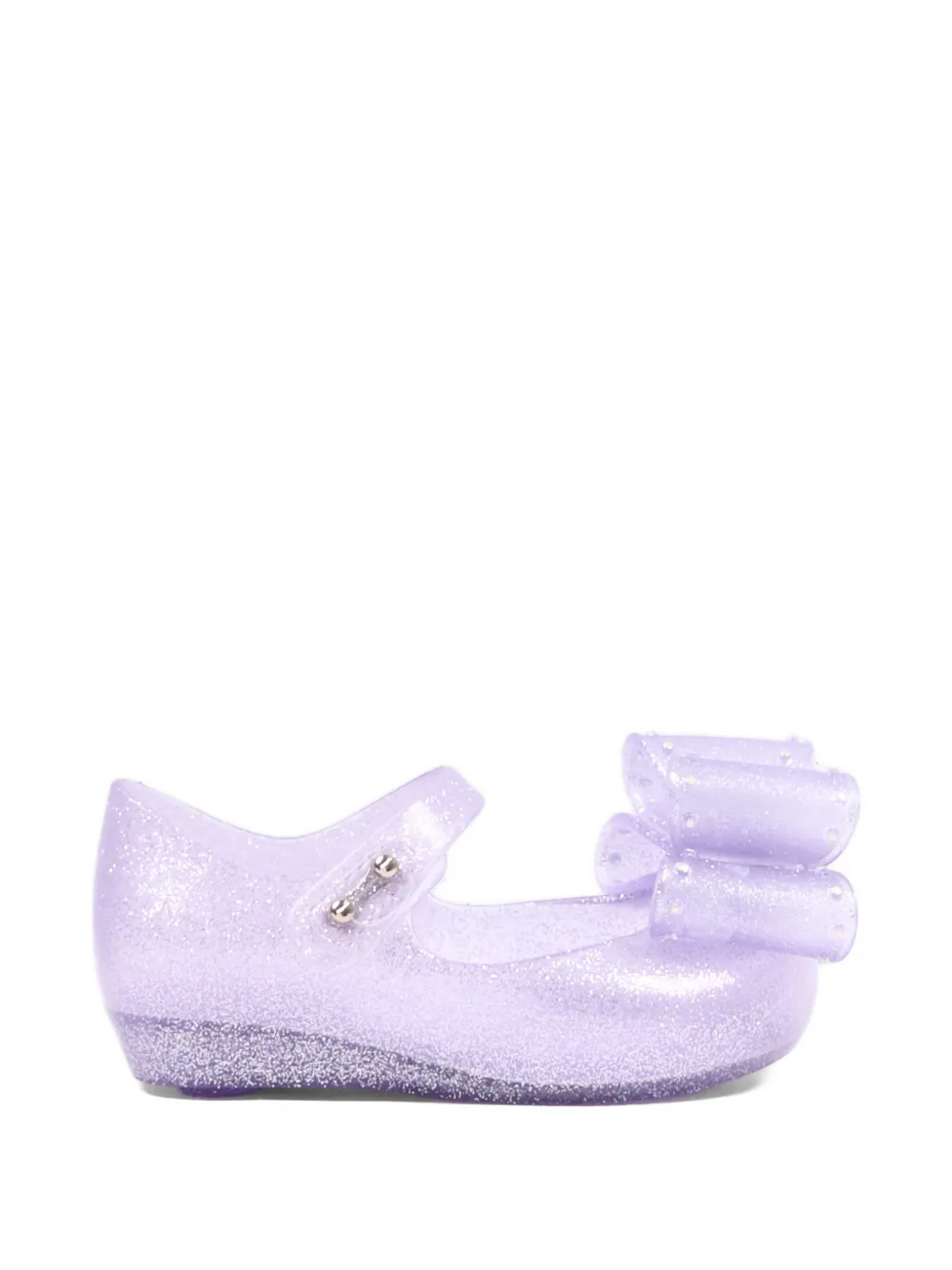 Mini Melissa Ultragirl Classic Bow glitter-effect bow-detail ballet flats Paars