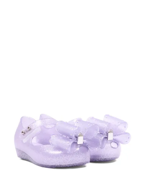 Mini Melissa  Ultragirl Classic Bow glitter-effect bow-detail ballet flats