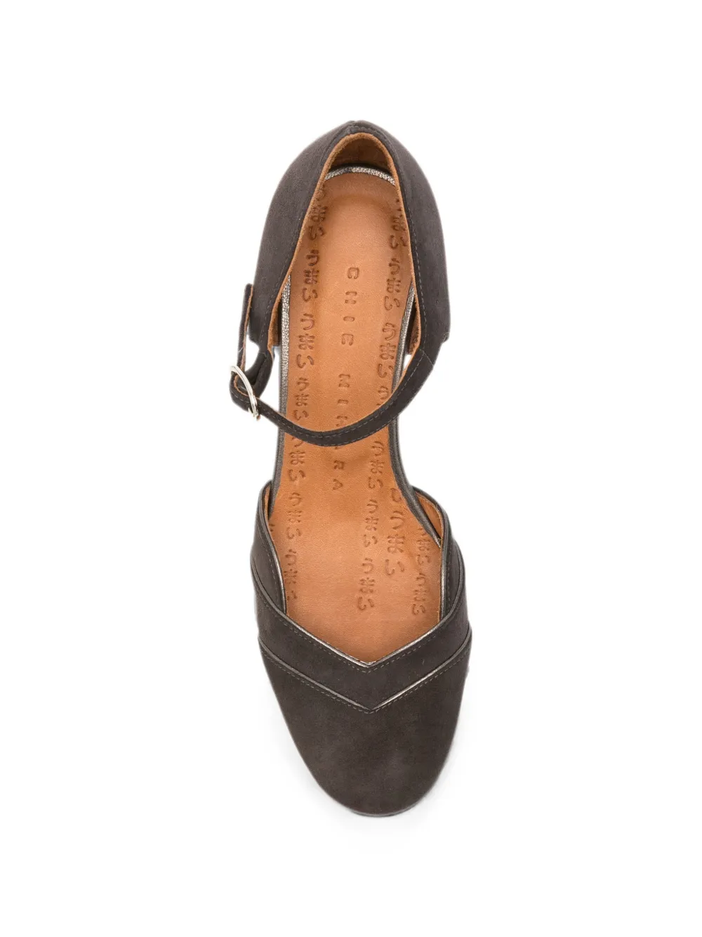 Chie Mihara Grini metallic-trim buckled pumps Bruin