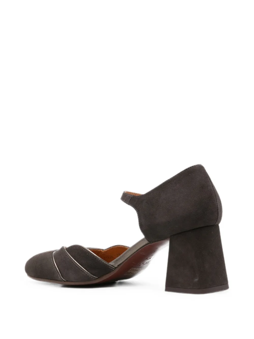 Chie Mihara Grini metallic-trim buckled pumps Bruin