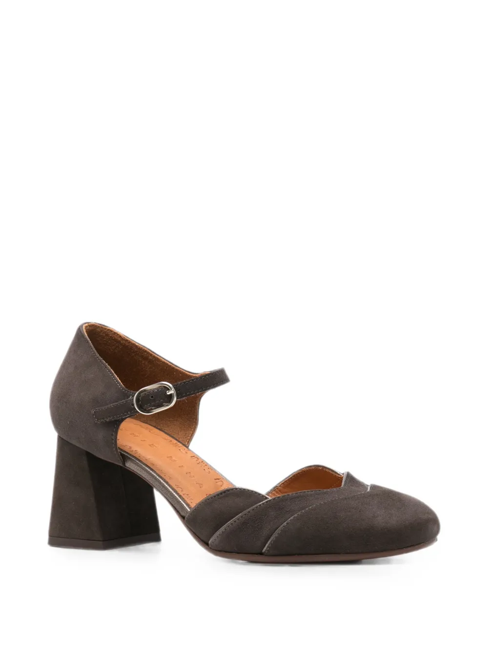 Chie Mihara Grini metallic-trim buckled pumps Bruin