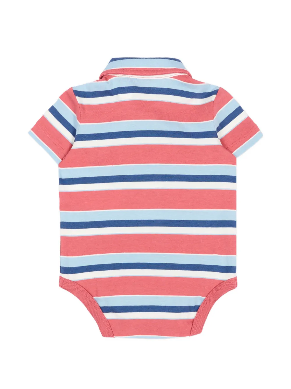 POLO RALPH LAUREN KIDS Gestreepte katoenen romper Roze