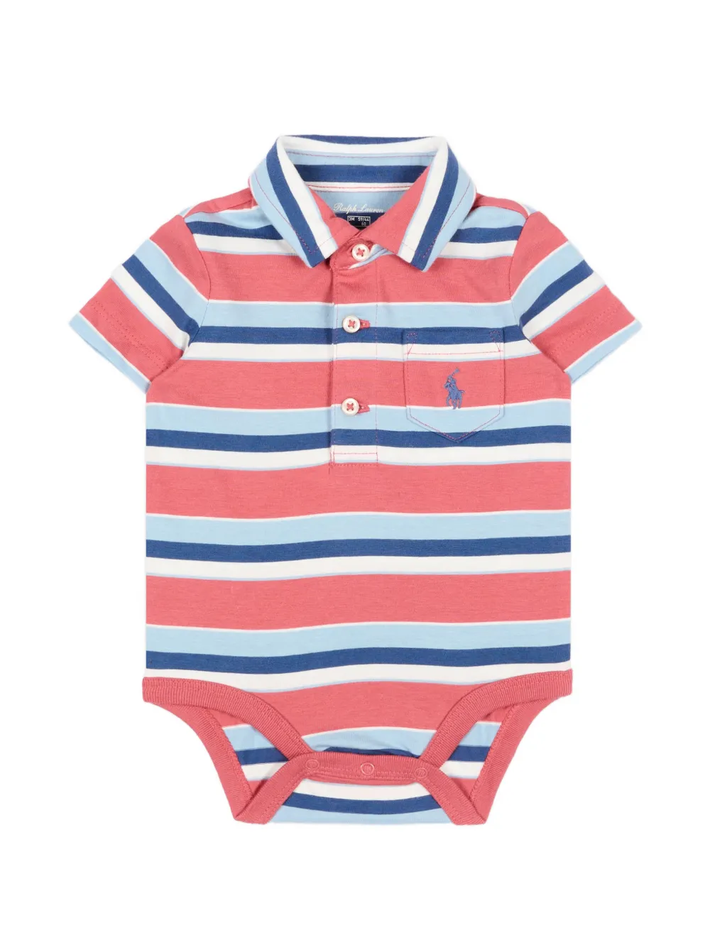 POLO RALPH LAUREN KIDS striped cotton bodie - Rosa