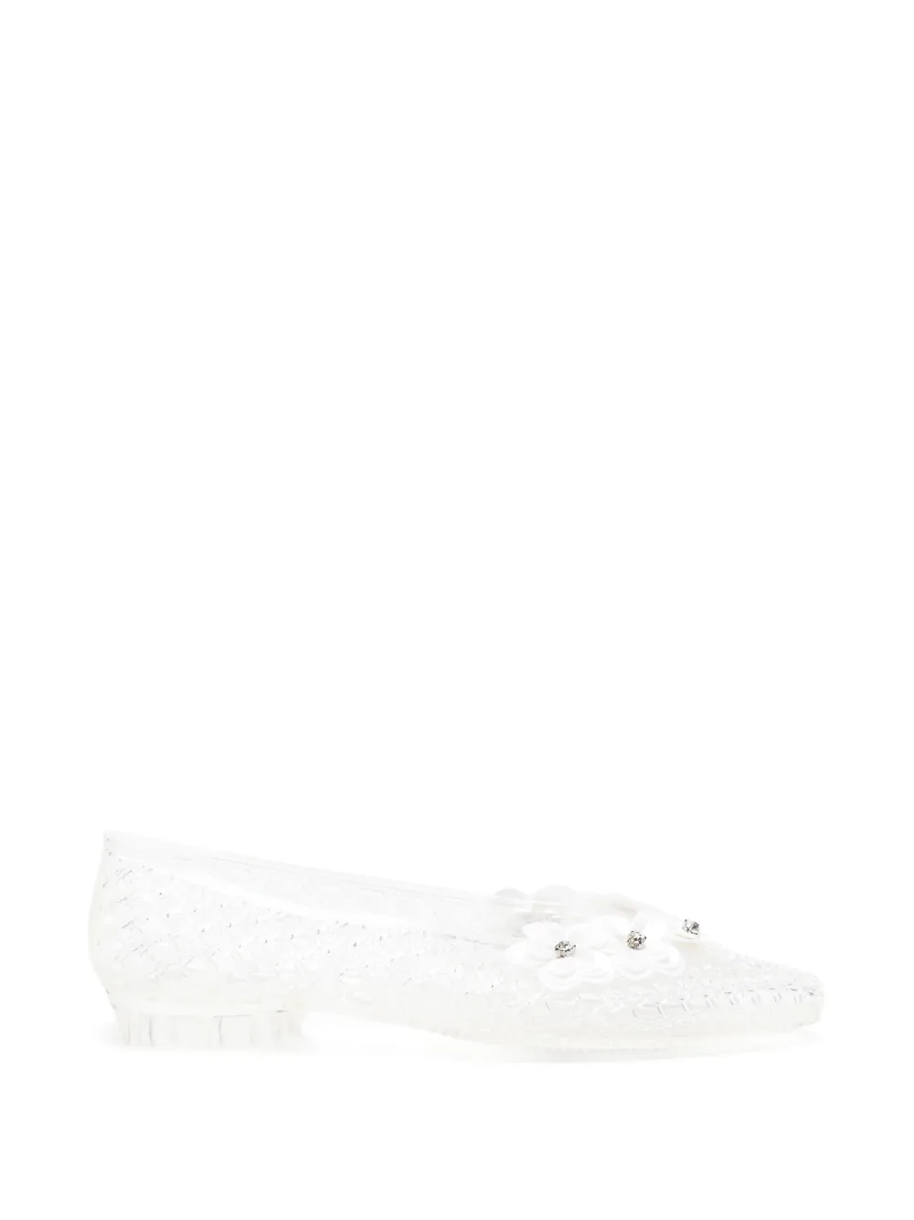 HEAVENLY JELLY flower-embellished flat pumps