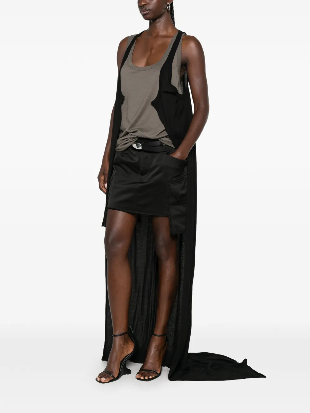 Rick Owens Sliced Pony gilet Zwart