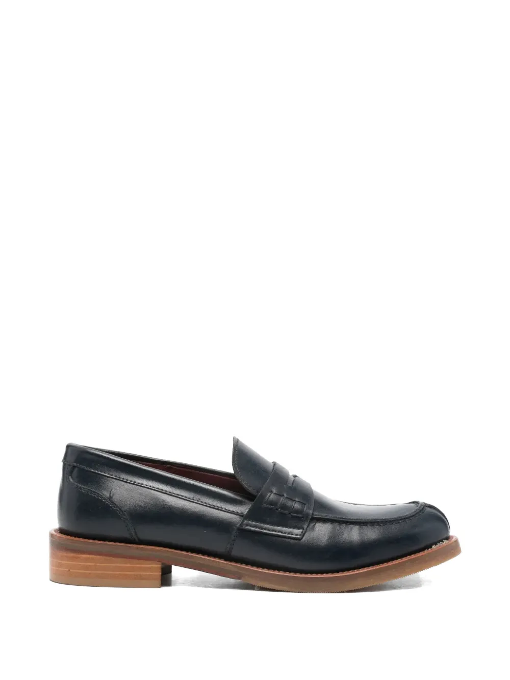 SOMMET penny-slot leather loafers - Blu