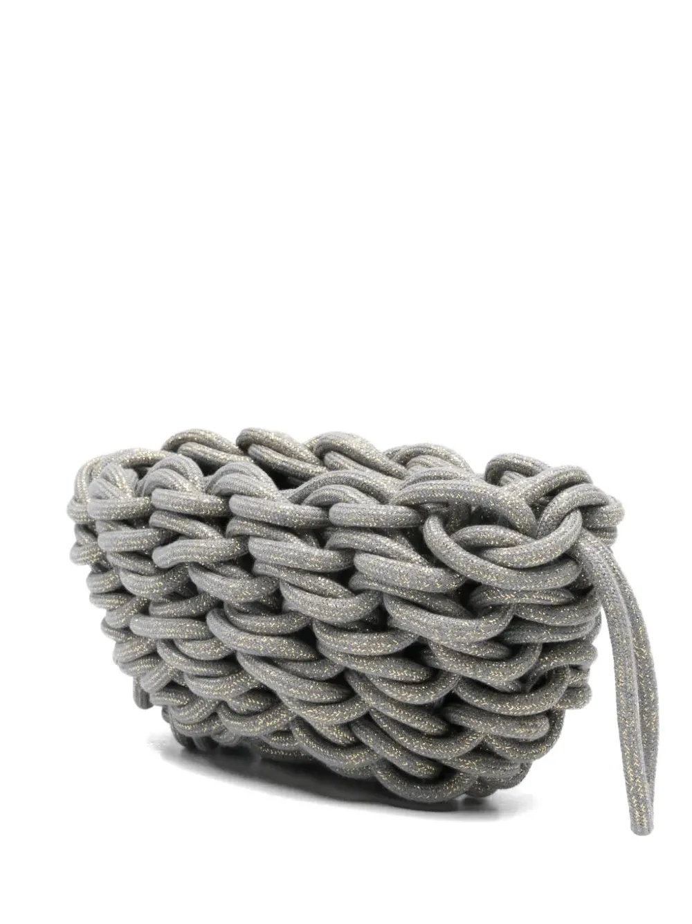 Alienina Lina woven-rope clutch - Argento