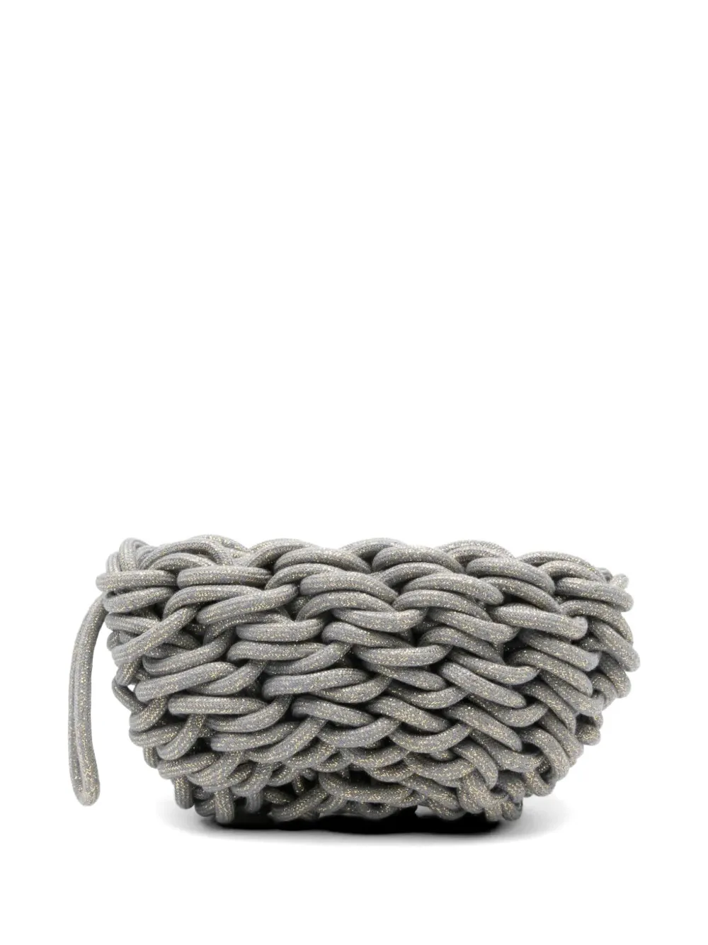 Alienina Lina woven-rope clutch - Argento