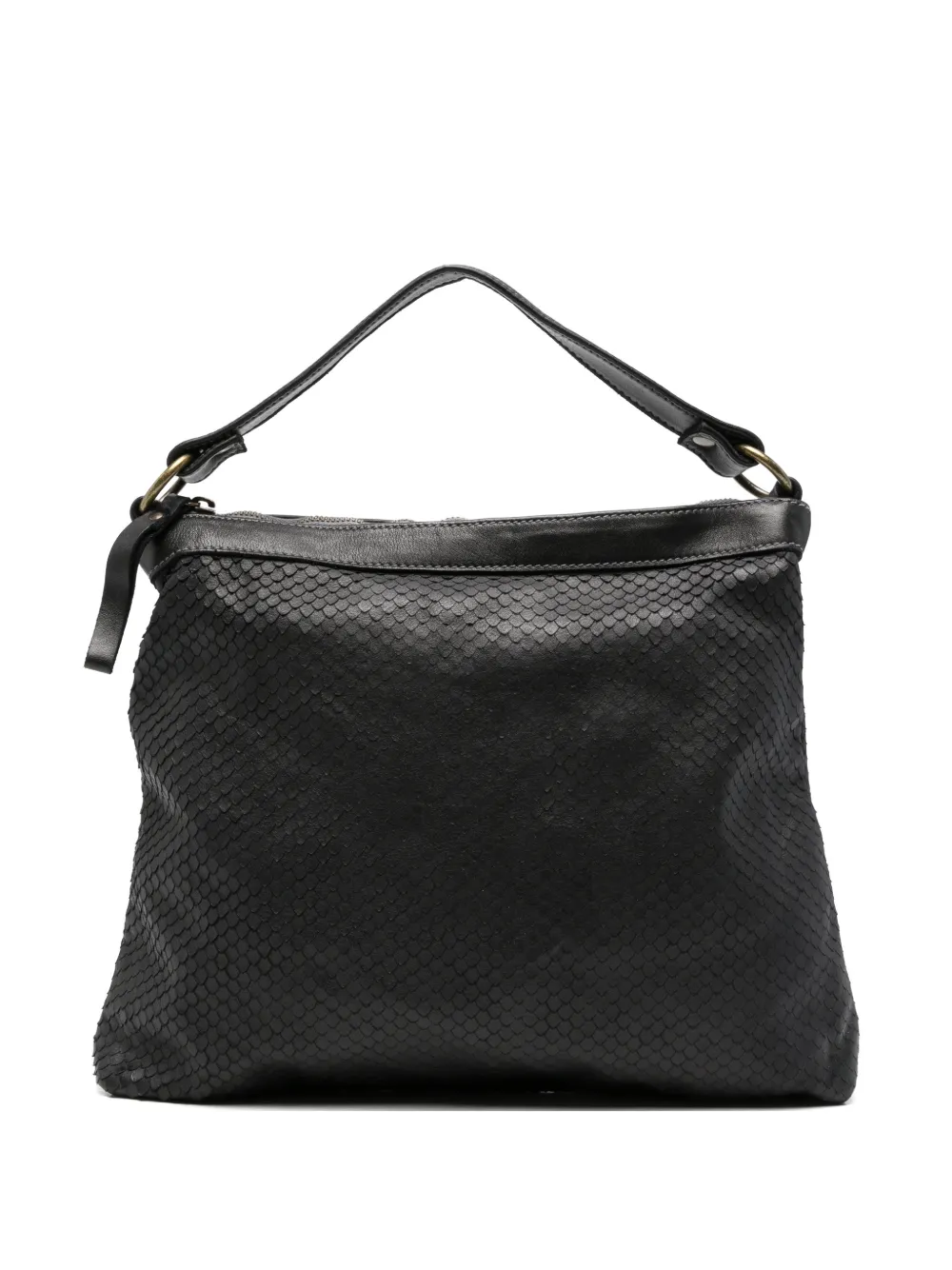SOMMET Corda scale-textured shoulder bag - Black