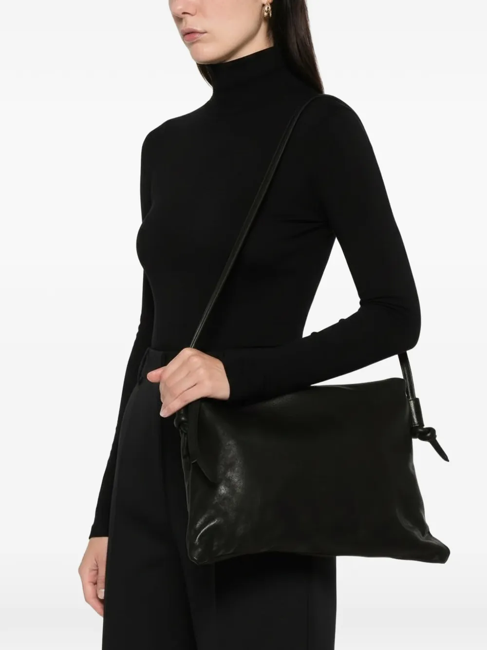 SOMMET Frida leather shoulder bag - Marrone