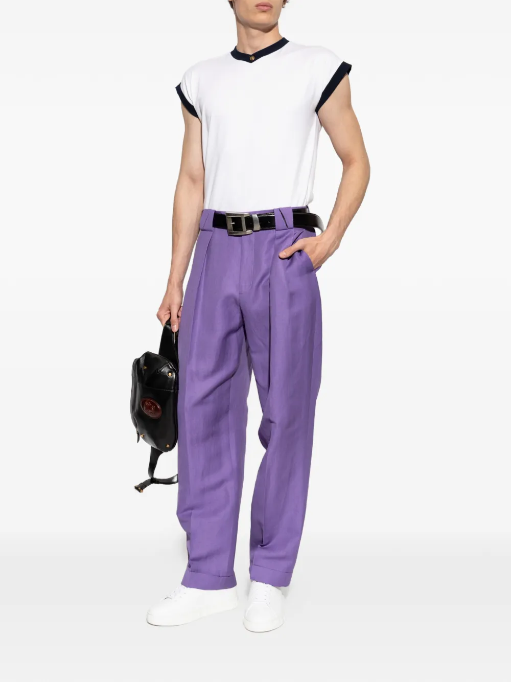 Versace Cropped plooibroek Paars