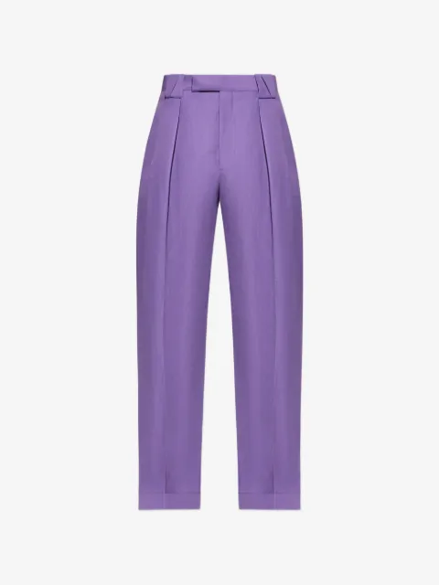 Versace pleated pressed-crease trousers
