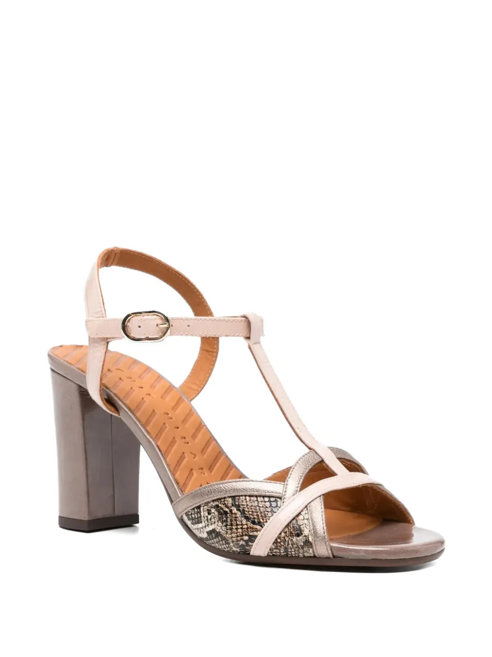 Chie Mihara Bejo snakeskin-effect patent-leather sandals Roze
