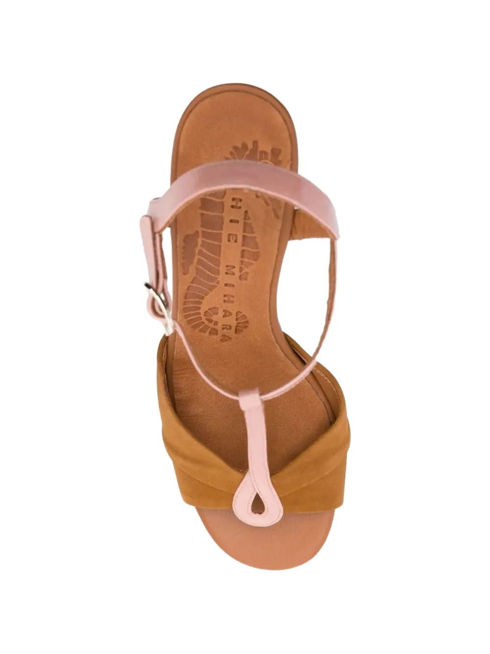 Chie Mihara Biagio T-bar pleated sandals Bruin