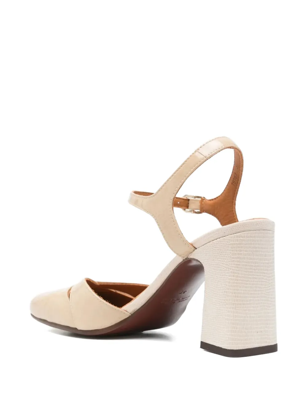 Chie Mihara Oidina crinkle-leather slingback pumps Beige