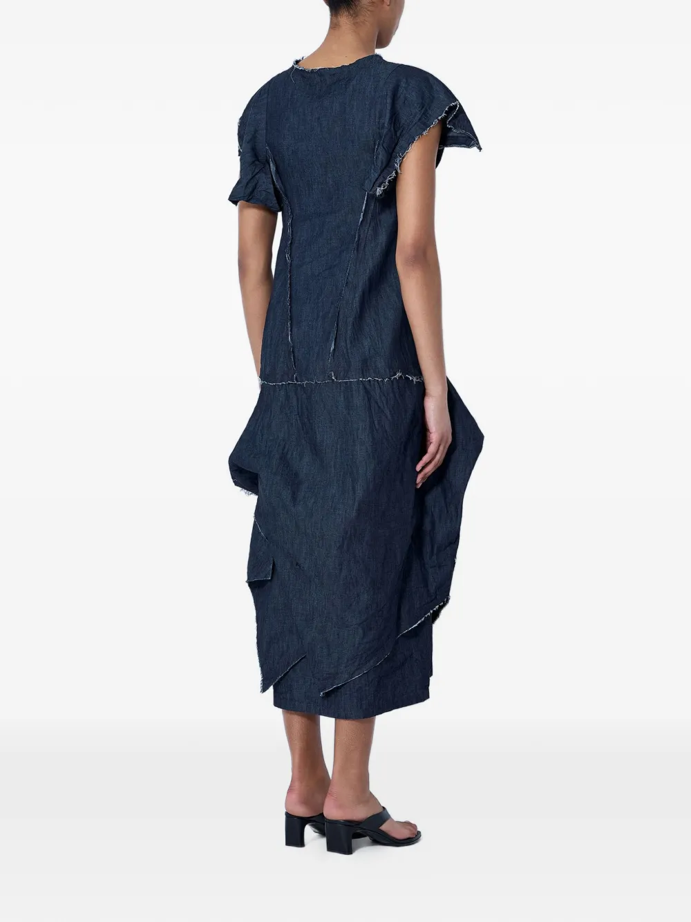 Limi Feu x Yohji Yamamoto midi-jurk met ruches Blauw