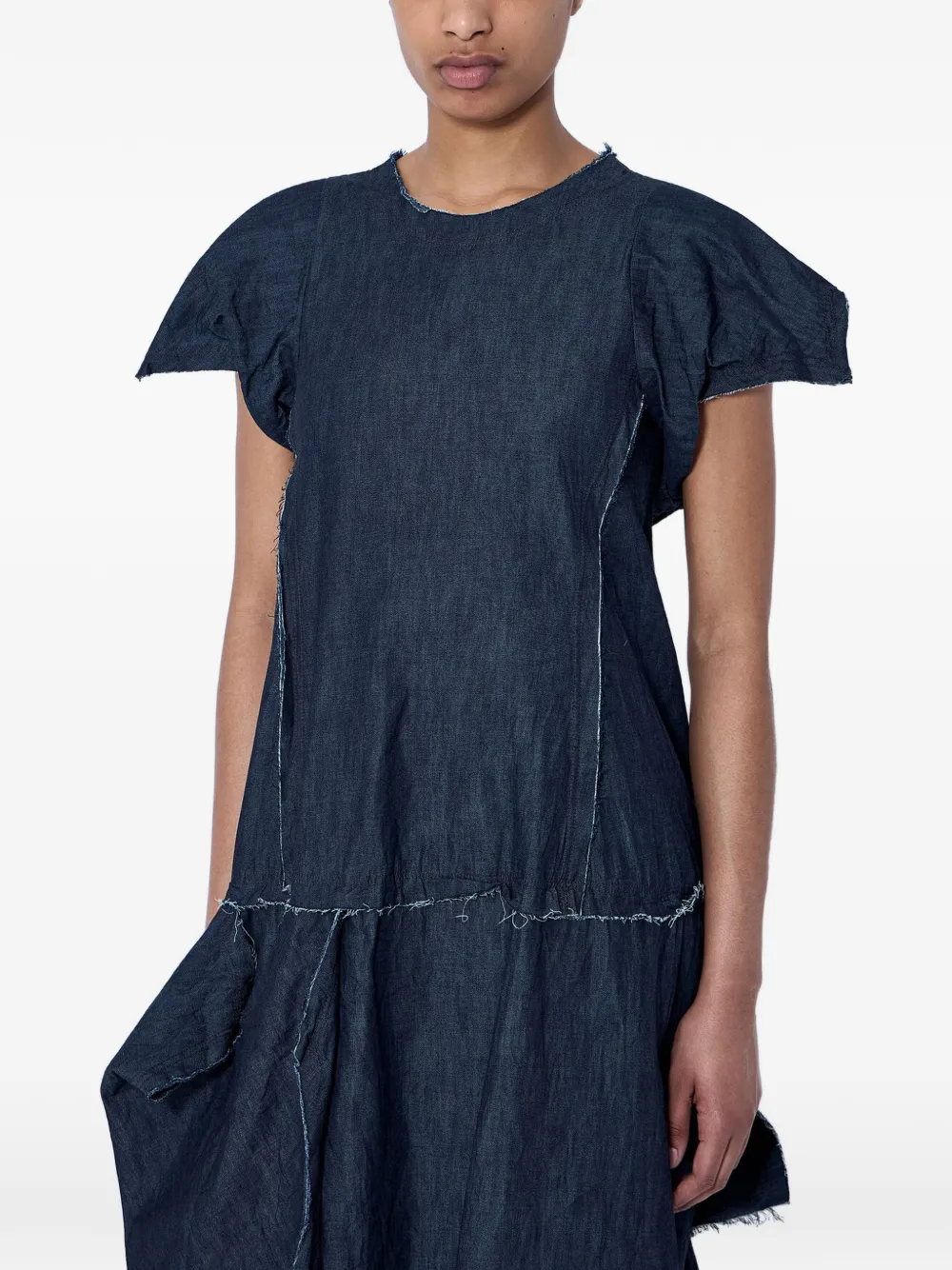 Limi Feu x Yohji Yamamoto midi-jurk met ruches Blauw