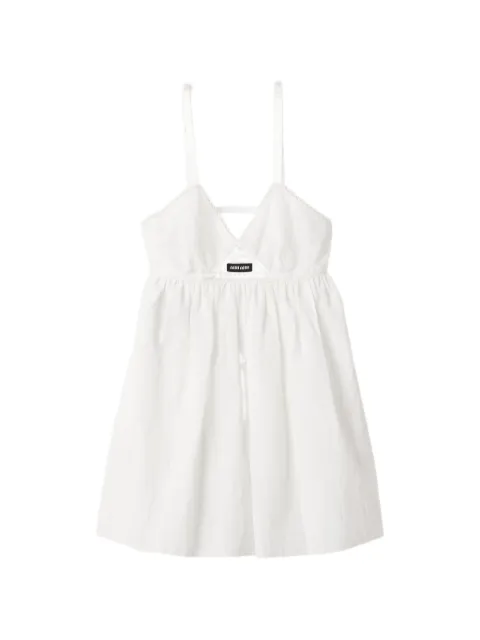 Miu Miu slubbed poplin and eyelet lace mini-dress