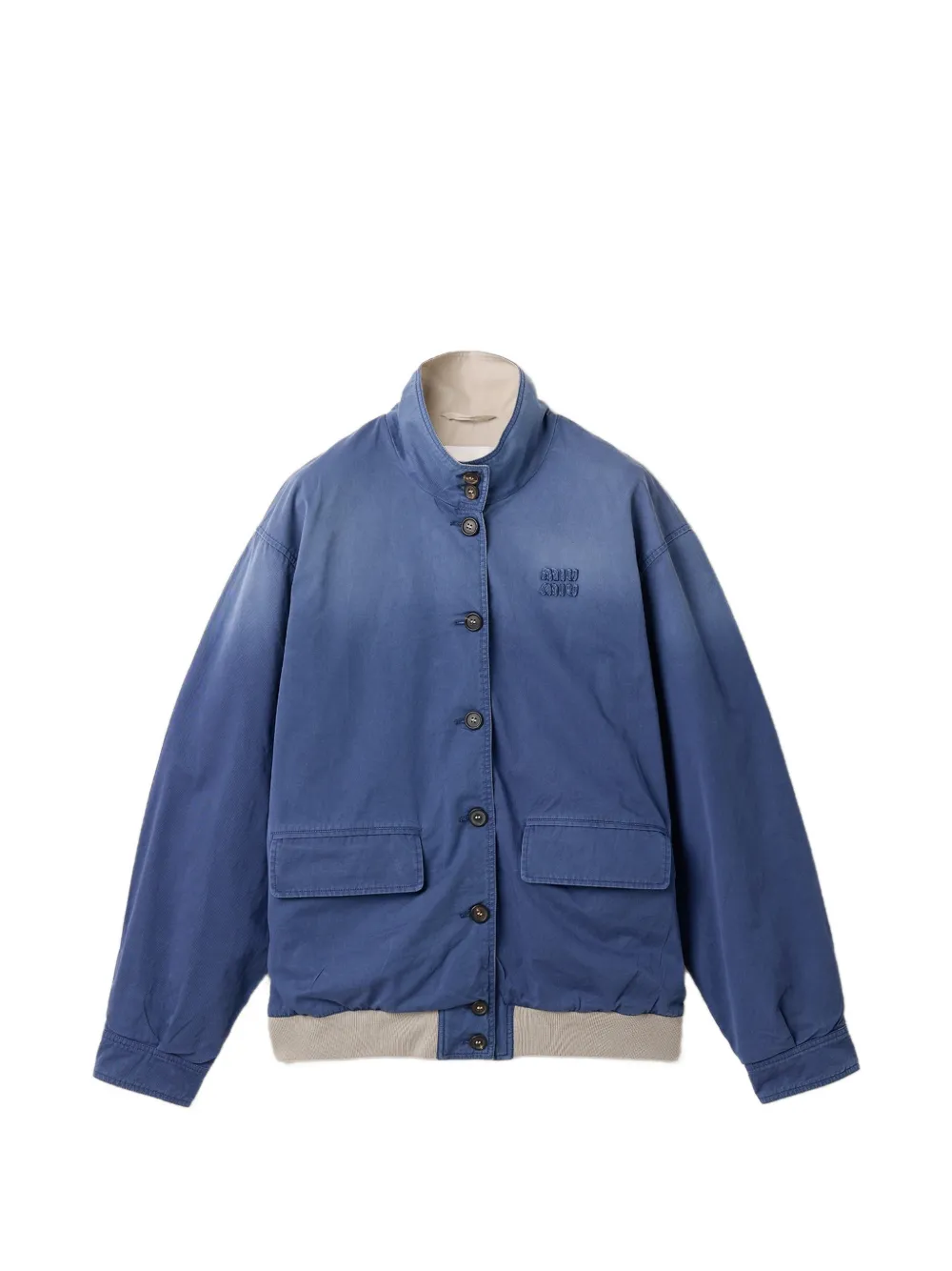 Miu Miu washed twill blouson jacket - Blue