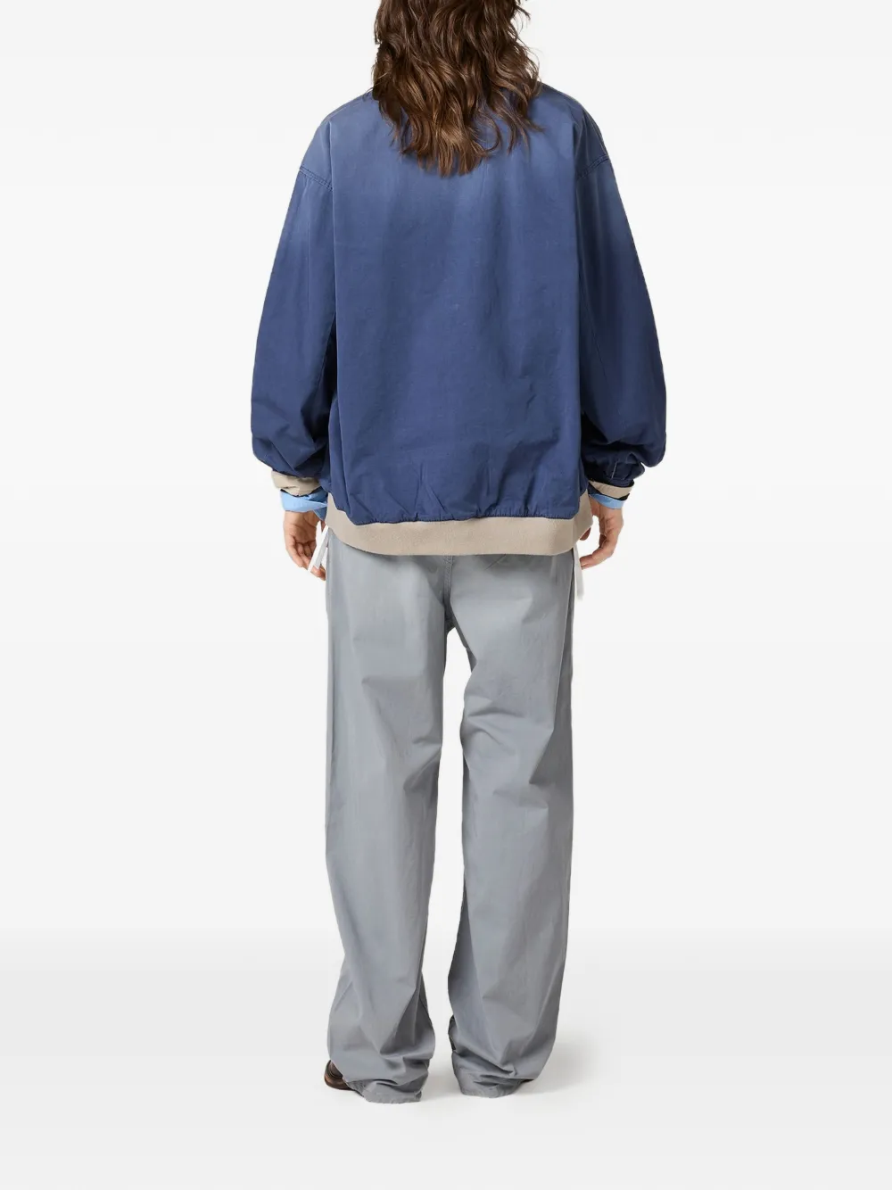Miu Twill jack met verwassen effect Blauw