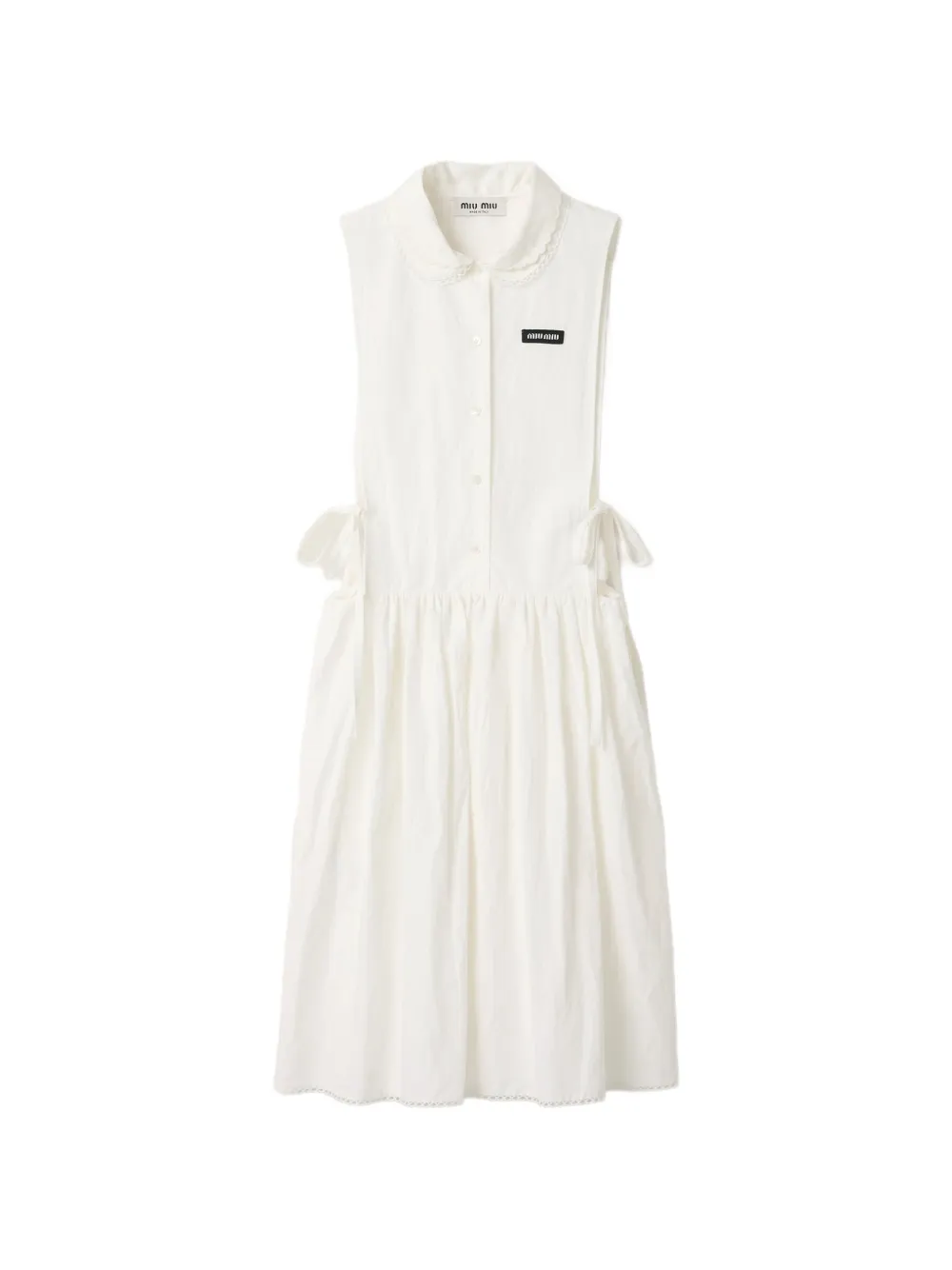 Miu Miu slubbed poplin dress - Bianco