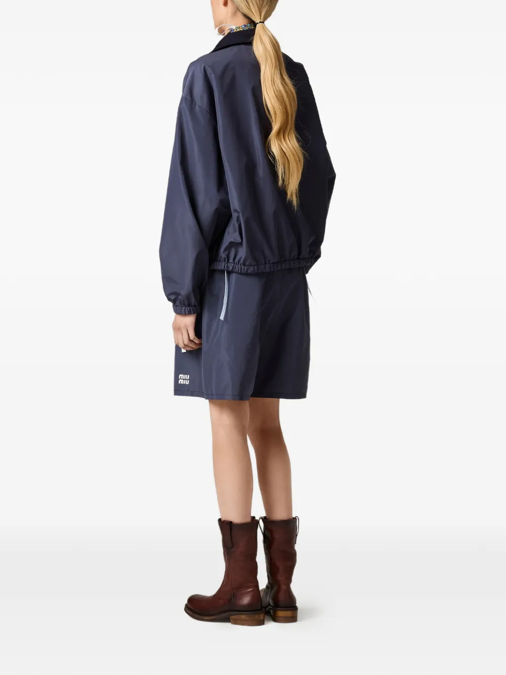 Miu Bermuda shorts van technische stof Blauw