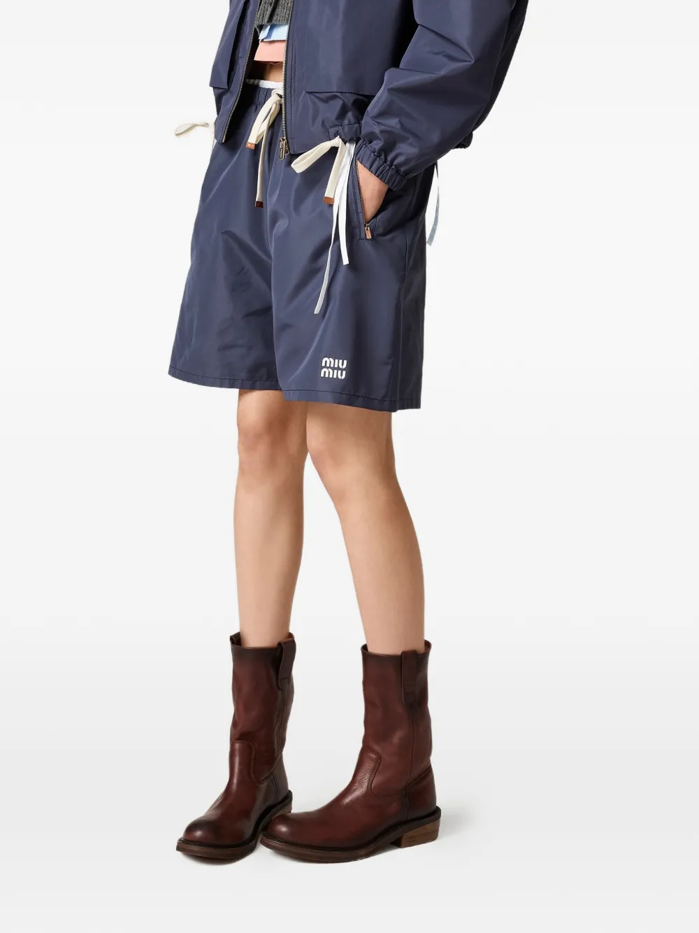 Miu Bermuda shorts van technische stof Blauw