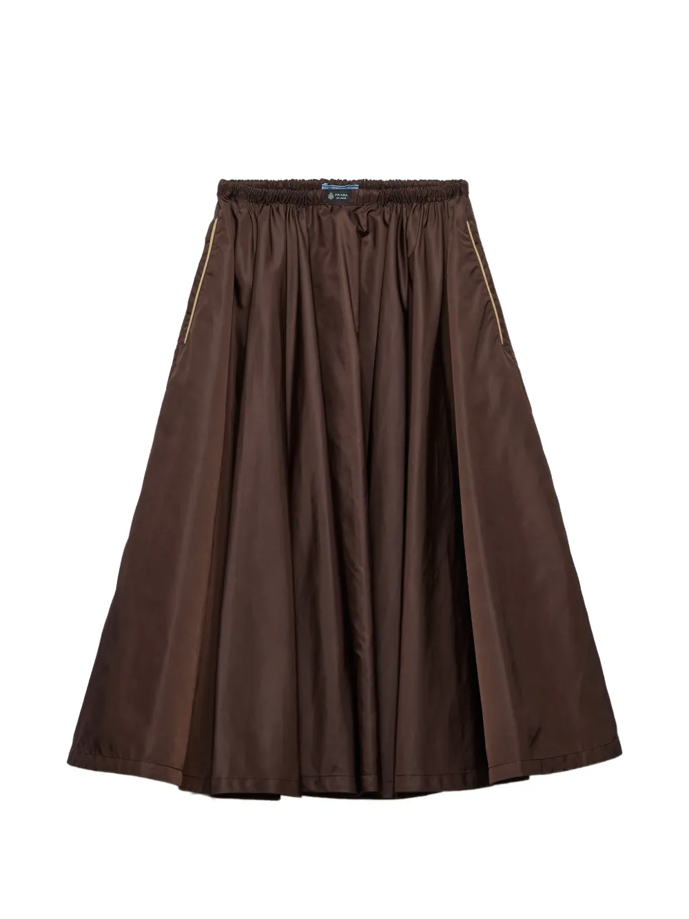 Prada lightweight gathered re-nylon skirt - Marrone