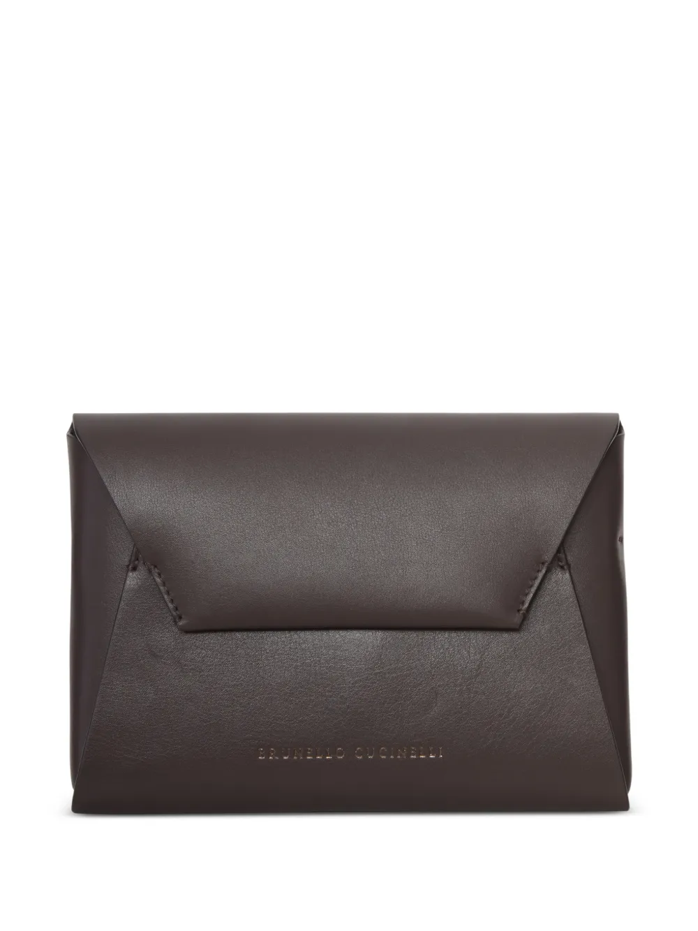Brunello Cucinelli envelope-style leather clutch bag - Brown
