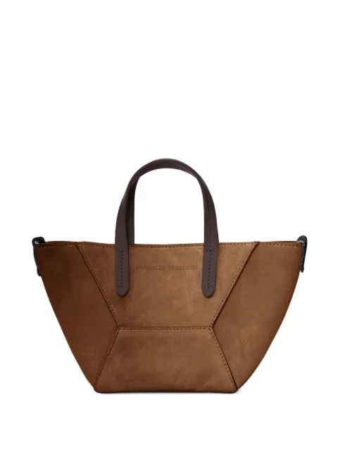 Brunello Cucinelli Bolsa tote de couro com recortes