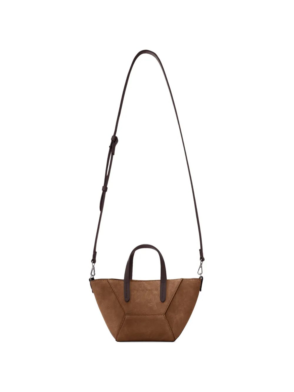 Brunello Cucinelli Shopper met leren vlak Bruin