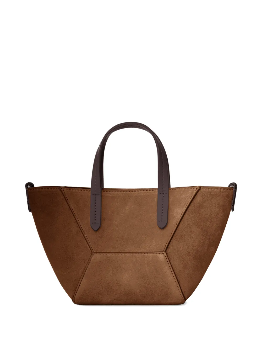 Brunello Cucinelli Shopper met leren vlak Bruin