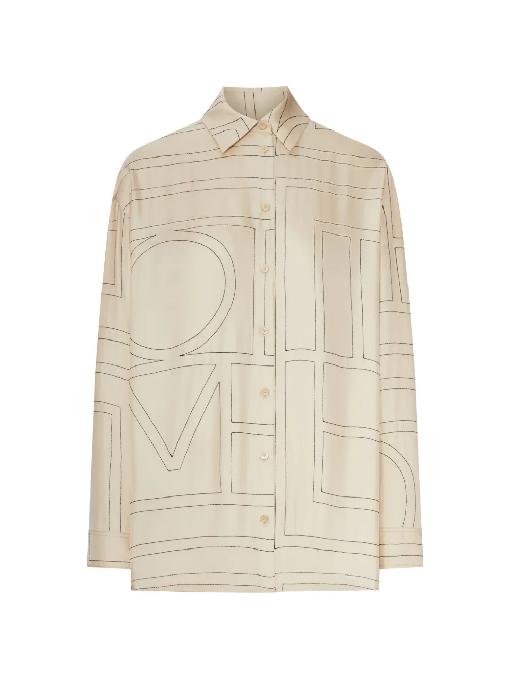 TOTEME monogram-print silk shirt - Nude