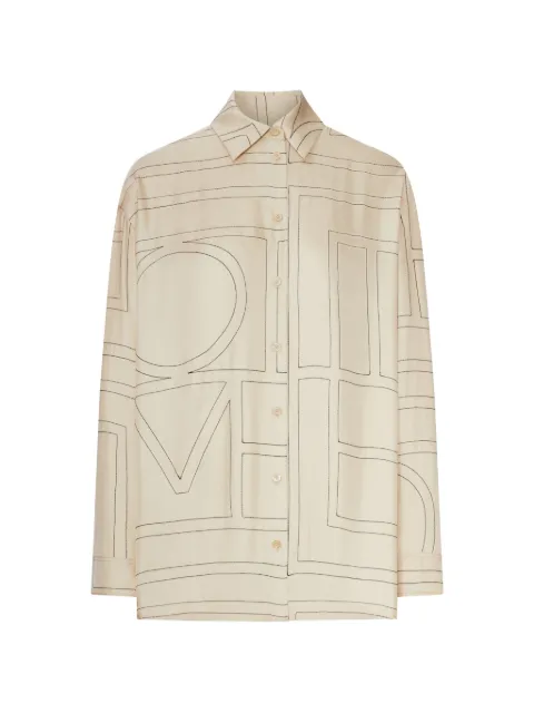 TOTEME monogram-print silk shirt