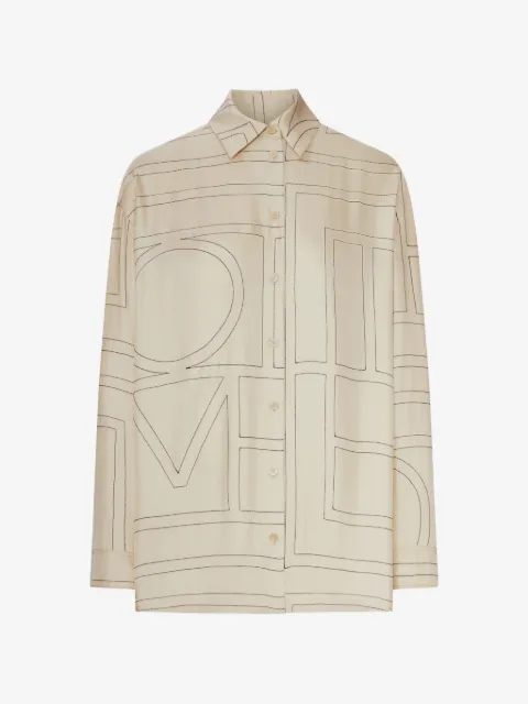 TOTEME monogram-print silk shirt