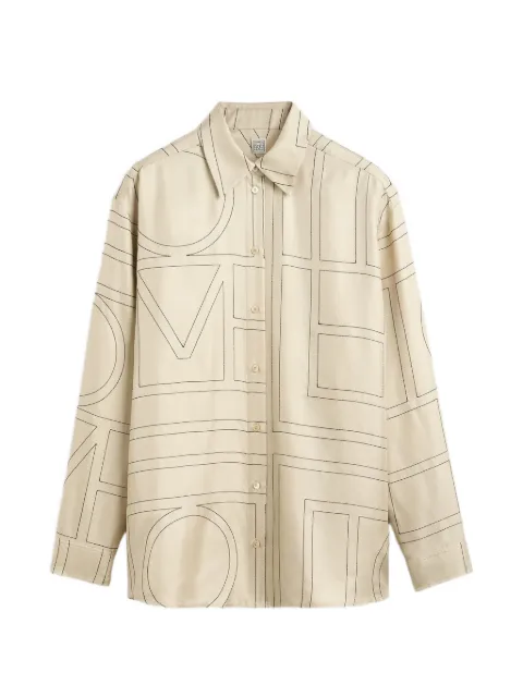 TOTEME camisa de seda con monograma estampado